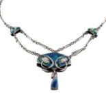 Murrle Bennett & Co., an Art Nouveau silver and enamel necklace