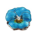 A 1920s silver and enamel pansy brooch, John Atkins & Sons