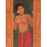 Indian School (19th Century), Portrait of a Semi Nude Woman