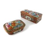 Two Chinese famille rose boxes and covers