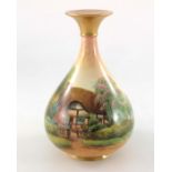 Raymond Rushton for Royal Worcester, hand painted vase