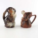 Two Royal Bayreuth porcelain novelty creamer jugs