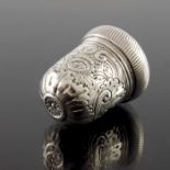 A white metal nutmeg grater, 19th century