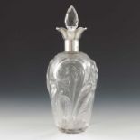 A Victorian silver mounted cut glass decanter, Martin and Hall, Sheffield 1901