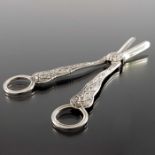 A pair of Elizabeth II silver grape scissors, R & K, Birmingham 1987