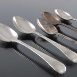 A collection of George III and later silver spoons