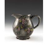 A Japanese silver and enamelled jug, Sanju Saku, Yokohama cieca 1900