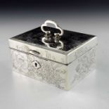 A Japanese silver jewellery box