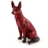 Charles Noke for Royal Doulton, a Flambe Alsatian figure