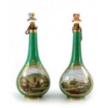 A pair of Chamberlain Worcester scent bottles, circa 1830, painted with a scene of Worcester