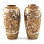 A pair of Japanese Satsuma vases, Meiji
