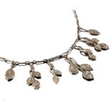 Edouard Aime Arnould, an Art Nouveau silver foliate necklace