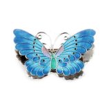 A Norwegian silver and enamel butterfly brooch