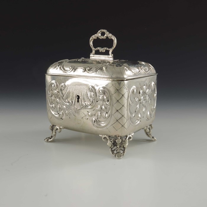 An Austrian silver tea caddy, AW, Vienna circa 1870 - Image 3 of 4