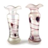 Freiherr von Poschinger, a pair of Secessionist Fleur glass vases