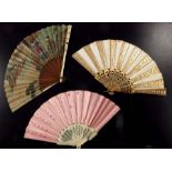 A selection of fans of mixed materials
