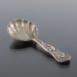 A Victorian silver caddy spoon, London 1879