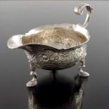 A George II silver sauce boat, George Greenhill Jones, London 1739