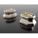 A pair of George II silver trencher salt cellars, Edward Wood, London 1730