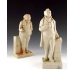 Leslie Harradine for Royal Doulton, a pair of Dickens character stoneware figures