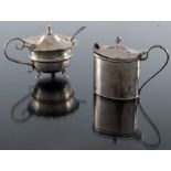 Two Edwardian silver mustard pots, George Nathan and Ridley Hayes, Chester 1910 and A and J Zimmerma