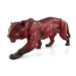 Charles Noke for Royal Doulton, a Flambe Tiger figure