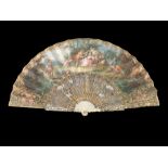 A mid 18th Century hand painted fan