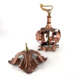 An Arts and Crafts copper pendant light fitting