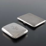 Two George V and George VI silver cigarette cases, Mappin and Webb