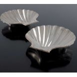 A pair of George III silver scallop shell dishes, Alexander Field, London 1777