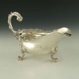 A George IV silver sauce boat, James Arthur, London 1827