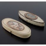 Two 18th century ivory patch or toothpick boxes