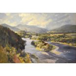 Margaret Peach (20th century), Scottish Landscape, oil on canvas, signed, 50cm x 75cm, framed