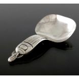 A Finnish Modernist silver caddy spoon, Koruteollisuus Tillander Oy, Helsinki 1949