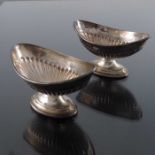 A pair of Victorian silver salt cellars, Charles Boyton, London 1890