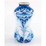 A Moorcroft miniautre enamel trial vase, florian poppy blue on blue