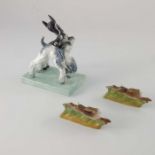 Stella Crofts for Royal Worcester, a pair of Hare figures, 3892