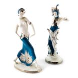 Two Hertwig, Katzhutte Art Deco figures of dancers