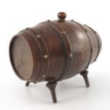 A novelty treen barrel box