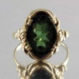 A green tourmaline single-stone ring