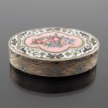 A silver and enamelled snuff box