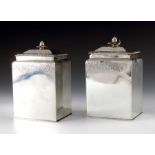 A pair of early George III silver tea caddies, W A, London 1762