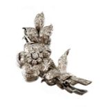A mid 20th century diamond floral brooch