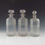 A pair of George III cut glass spirit decanters, circa 1820
