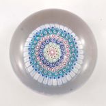 An old English attributed Richardson, magnum millefiori paperweight, central cane surrounded by