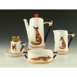 A Royal Doulton Reynard the Fox three piece coffee set