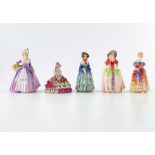 Leslie Harradine for Royal Doulton, five miniature figures,