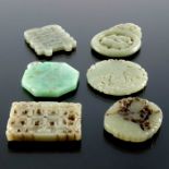 Six Chinese carved jade pendants