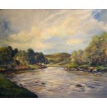 Barrington Brown (20th century), On the River Devon, oil on canvas, signed, 50cm x 60cm, framed