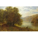 George Vicat Cole (1833-1893), River Landscape with Deer